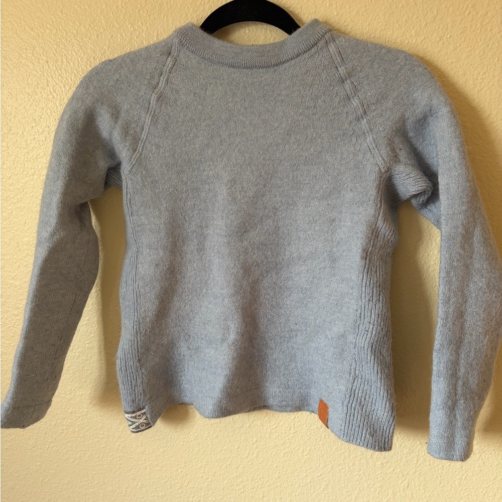 PAKA Alpaca Fur sweater size xxs Women's Crewneck Sweater light blue